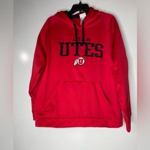 Utah University Utes Hoodie Mens Extra Large Pullover Sweatshirt Red.